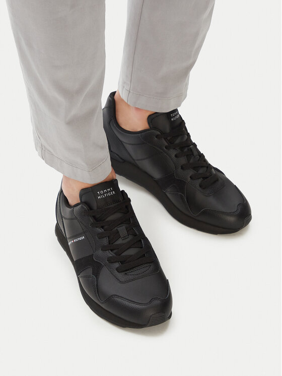 Tommy Hilfiger Sneakersy Tommy Hilfiger T Hilfiger Core Lth Runner FM0FM06002 Čierna