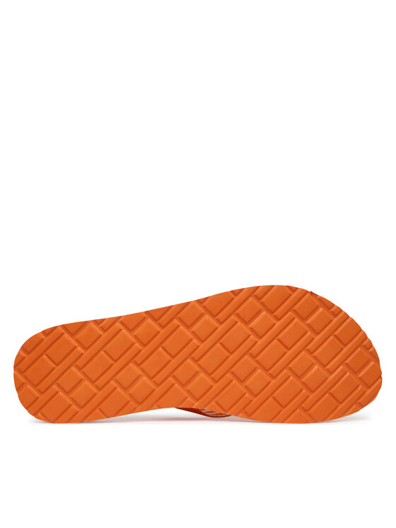 Tommy Hilfiger Japonki Tommy Hilfiger Th Ithaca Stripe Summer Sandal FW0FW09192 Pomarańczowy