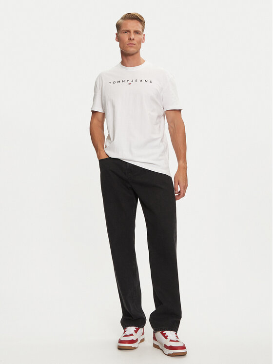 Tommy Jeans Tommy Jeans Camiseta Linear Logo DM0DM20744 Blanco Regular Fit