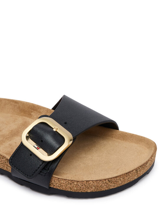 Tommy Hilfiger Chanclas Tommy Hilfiger Cork Footbed Slip-On Sandals FW0FW09344 Negro