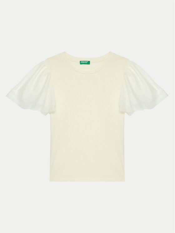 United Colors Of Benetton United Colors Of Benetton Футболка 3Q8DC10LW Écru Regular Fit