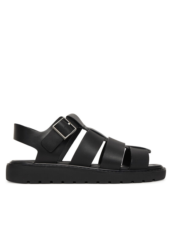 Calvin Klein Sandali Calvin Klein Sq Molded Sndl Fisher Lth HW0HW02870 Črna