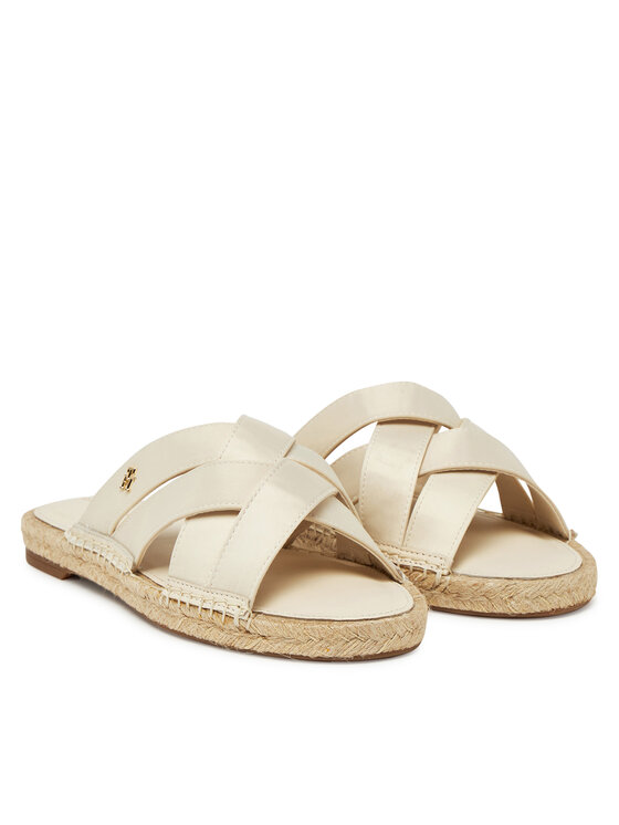 Tommy Hilfiger Espadrilky Tommy Hilfiger Satin Espadrille Mule FW0FW08502 Béžová