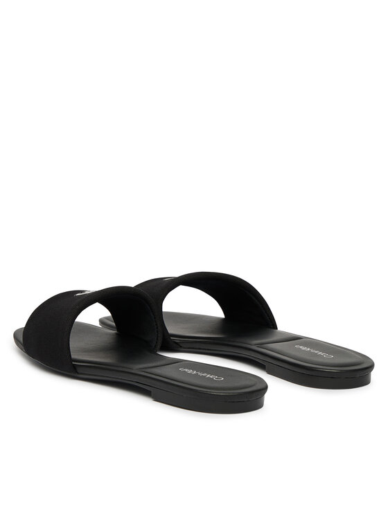 Calvin Klein Šlepetės Calvin Klein Square Flat Sndl Canvas Hw HW0HW03129 Juoda