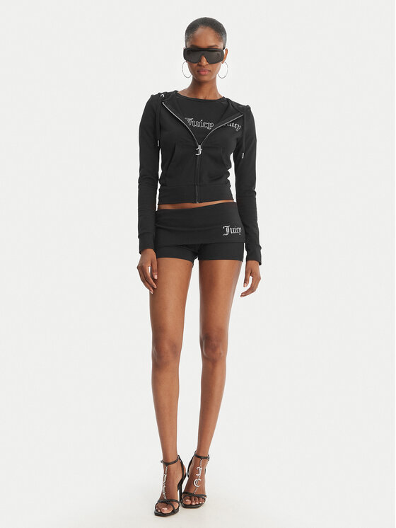 Juicy Couture Juicy Couture Pantalones cortos deportivos Roll Down JCWHS126307 Negro Slim Fit