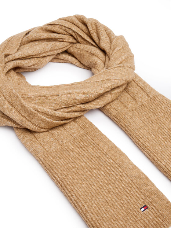 Tommy Hilfiger Šál Tommy Hilfiger Flag Fluffy AW0AW17787 Béžová