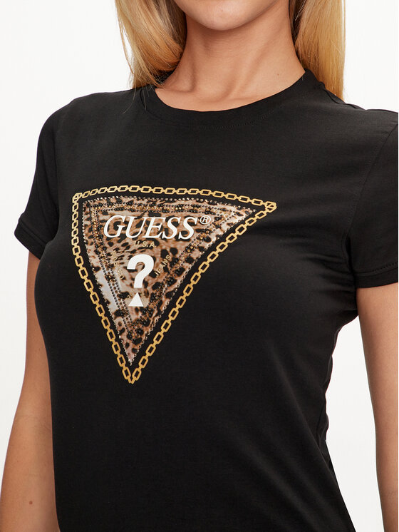 Guess Guess Футболка Triangle Leo W4YI40 J1314 Чорний Slim Fit