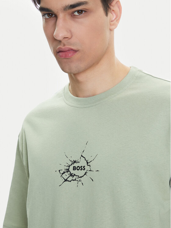 BOSS BOSS T-shirt Te_Voyage 50546370 Zelena Relaxed Fit
