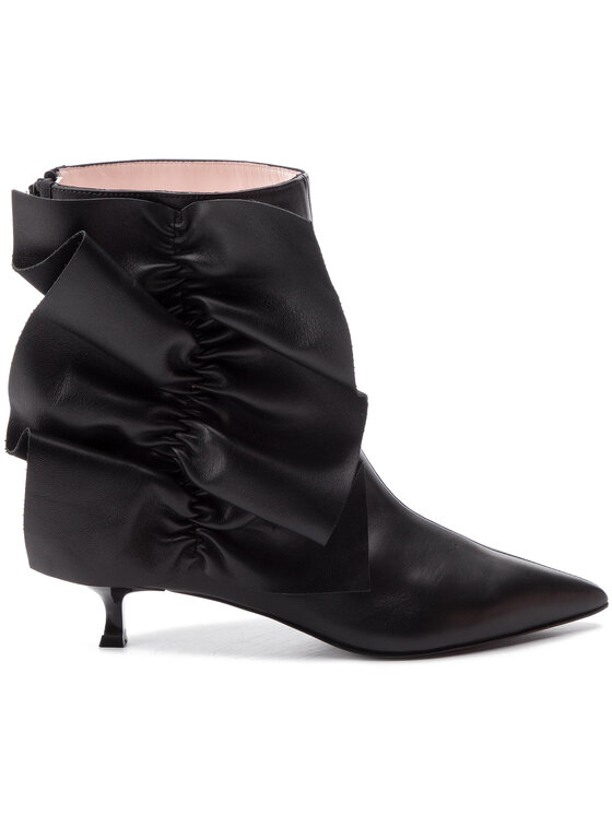 MSGM Polokozačky MSGM Ruches Twiggy Boot 2642MDS838 855 99 Černá