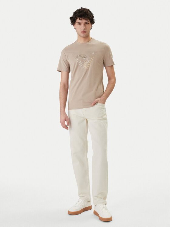 Guess Guess Футболка M6GI11 K2992 Бежевий Slim Fit