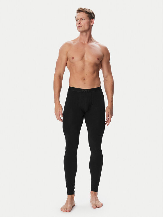 BOSS BOSS Calzoncillos largos Long John 365 Solid 50569369 Negro Slim Fit