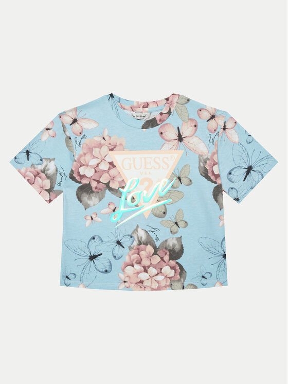 Guess Guess Póló J5RI05 K6YW4 Kék Boxy Fit