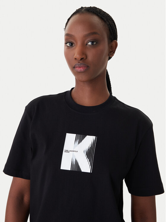 Karl Lagerfeld Jeans Karl Lagerfeld Jeans Camiseta B1W17055 Negro Relaxed Fit