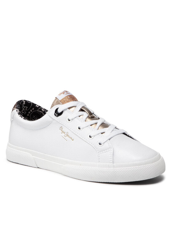 Pepe Jeans Гуменки Pepe Jeans Kenton Plain PLS31235 Бял