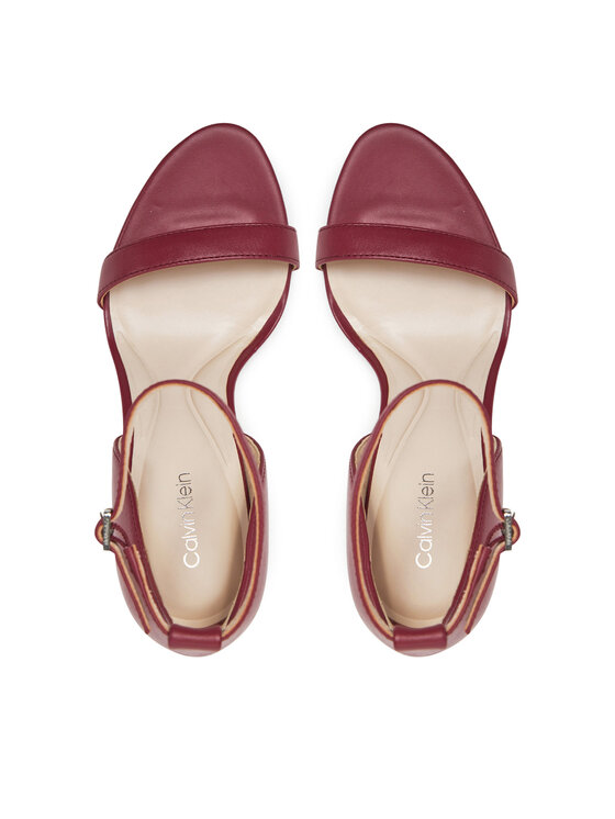 Calvin Klein Sandali Calvin Klein Heel Sandal 90 - Lth HW0HW02337 Bordeaux