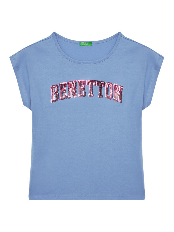 United Colors Of Benetton United Colors Of Benetton Marškinėliai 3I1XC10P1 Mėlyna Regular Fit