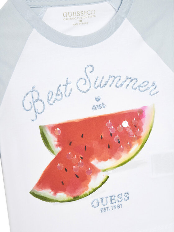 Guess Guess Футболка J5GI06 K8HM4 Білий Boxy Fit