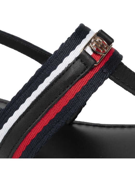 Tommy Hilfiger Sandales Tommy Hilfiger Corporate Th Webbing Flat Sandal FW0FW06543 Melns