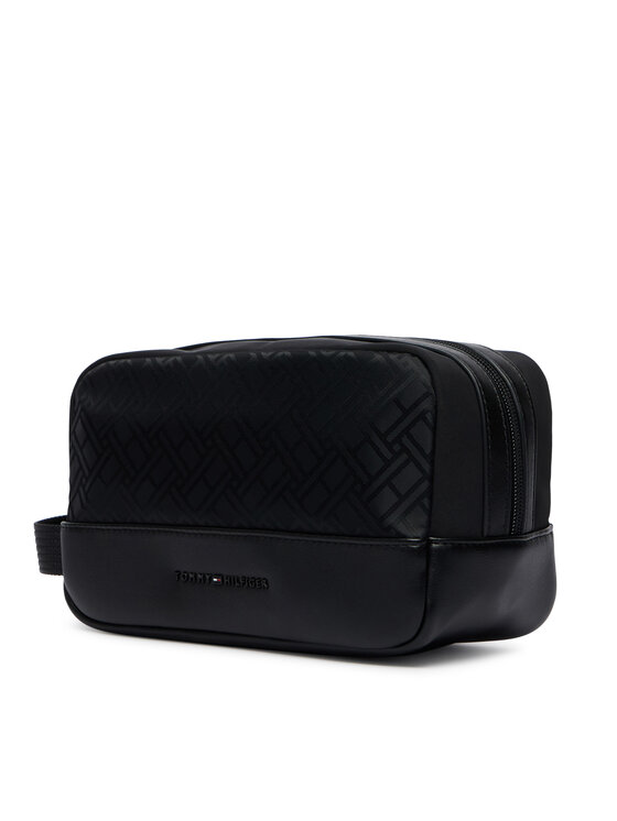 Tommy Hilfiger Несесер Tommy Hilfiger Th Nylon Jacquard Washbag AM0AM14508 Черен