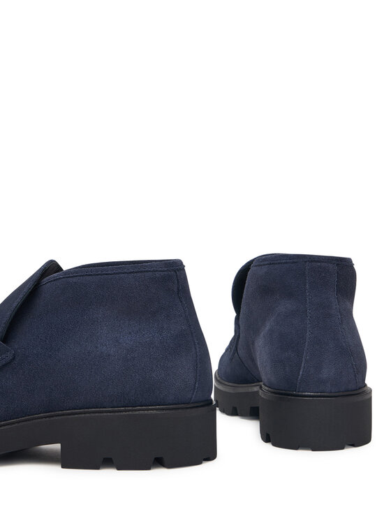 Tommy Hilfiger Členková obuv Tommy Hilfiger Th Enamel Charm Loafer Boot FW0FW09680 Tmavomodrá
