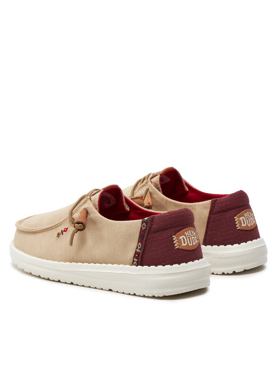 Hey Dude Pusbačiai Hey Dude Wendy Chambray Boho 40729-255 Smėlio
