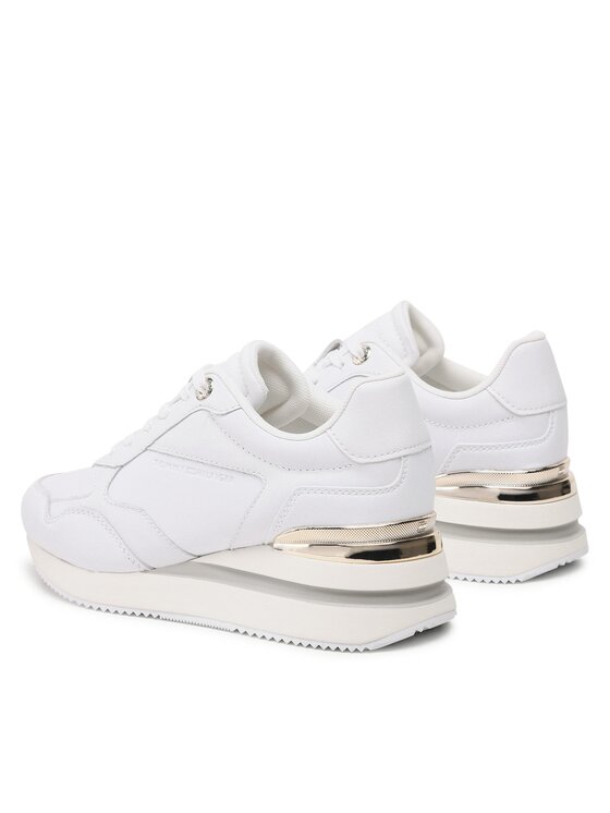 Tommy Hilfiger Zapatillas Tommy Hilfiger Wedge Sneaker With Gold FW0FW07031 Blanco