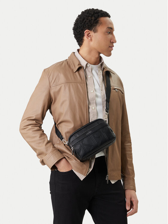 Calvin Klein Τσαντάκι Calvin Klein Emblem Aop Emboss Camera Bag LV04D3330G Μαύρο