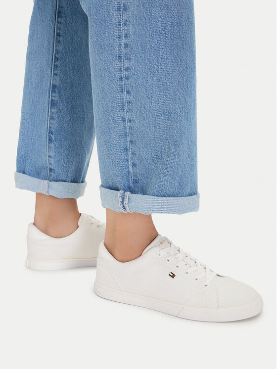 Tommy Hilfiger Scarpe sportive Tommy Hilfiger Th Low Profile Vulc Canvas FW0FW09102 Bianco