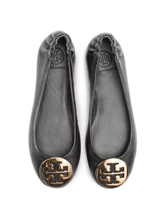 Tory Burch Балетки Tory Burch Minnie Travel Ballet With Metal Logo 50393 Чорний