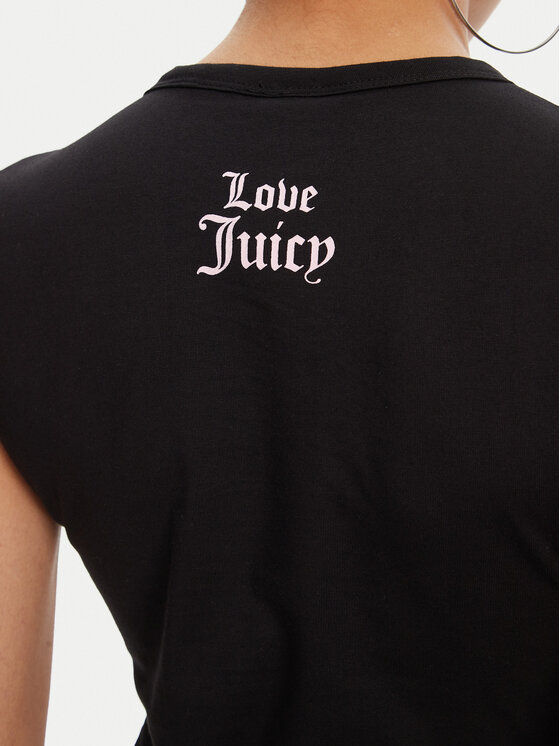 Juicy Couture Juicy Couture Majica Hibiscus JCGCT125041 Črna Slim Fit