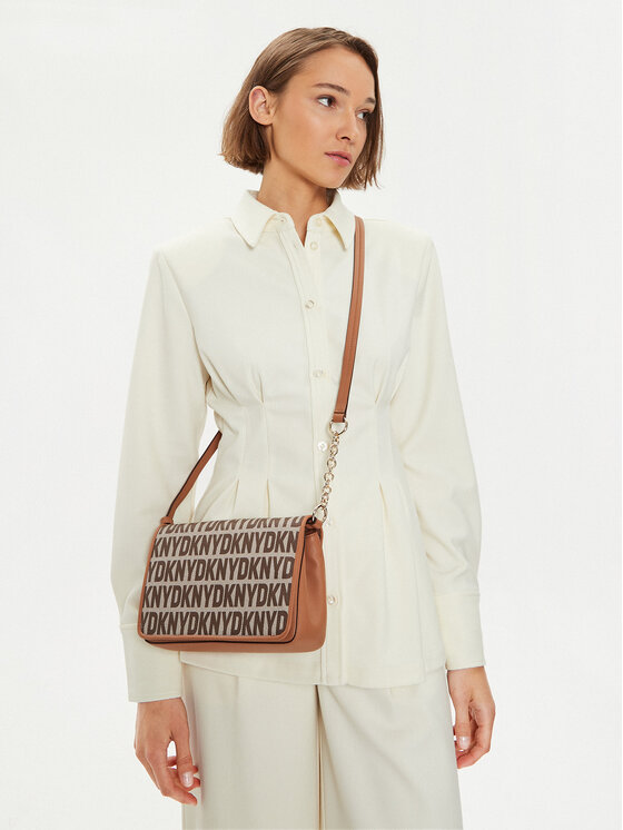 DKNY Ročna torba DKNY Seventh Avenue Md Fl R33E2Y33 Rjava