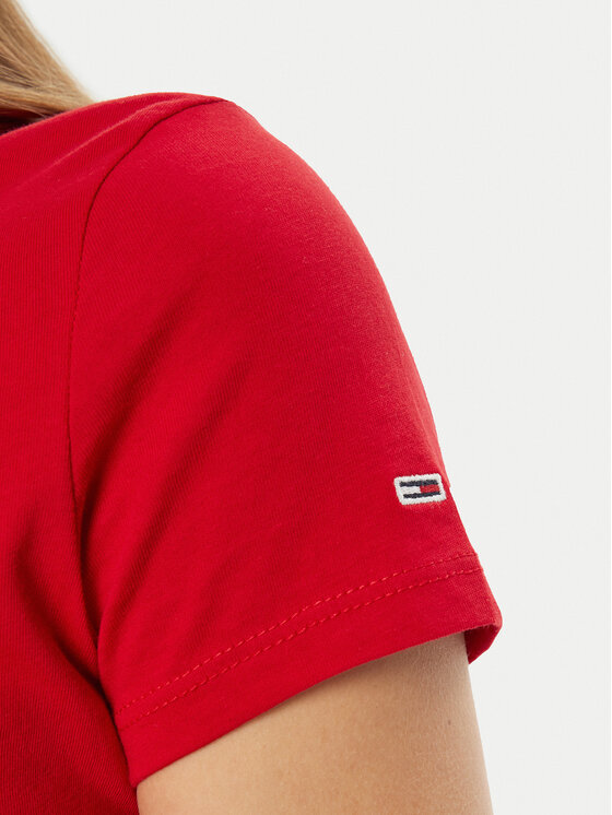 Tommy Jeans Tommy Jeans Póló Essential DW0DW19447 Piros Slim Fit