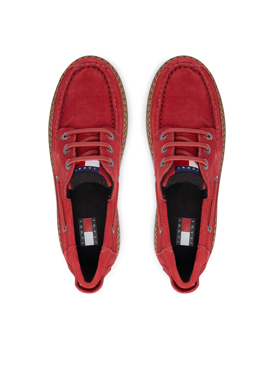 Tommy Jeans Félcipő Tommy Jeans Tjw Archive '01 Low Boat Shoe EN0EN03157 Piros