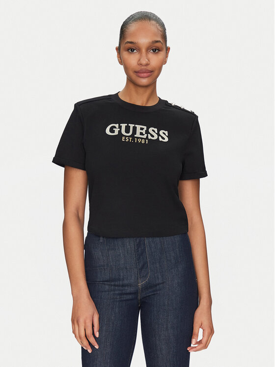 Guess Guess Футболка W5GI15 K8FQ4 Чорний Regular Fit