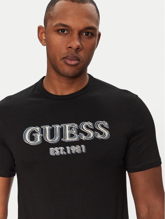 Guess Guess Футболка M5GI07 I3Z14 Чорний Classic Fit