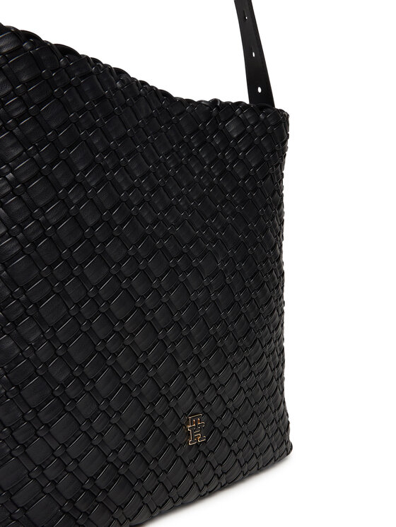 Tommy Hilfiger Torbica Tommy Hilfiger Th Braided Maxi Hobo AW0AW18161 Crna