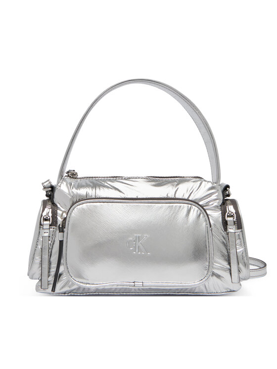 Calvin Klein Soma Calvin Klein Pocket Silver Nylon Small Bag LV04F3443G Sudraba