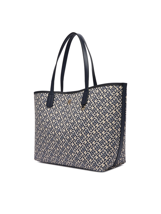 Tommy Hilfiger Torebka Tommy Hilfiger Th Icon Tote Jacquard AW0AW18889 Niebieski