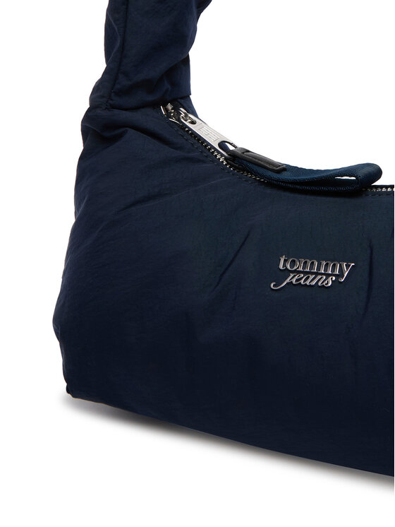 Tommy Jeans Ročna torba Tommy Jeans Metal Logo Padded Strap Shoulder Bag AW0AW18583 Mornarsko modra