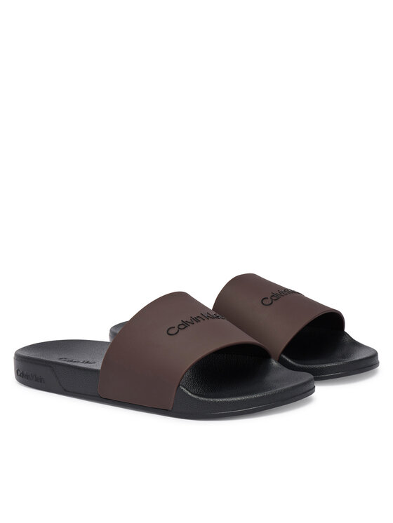 Calvin Klein Şlapi Calvin Klein Ess Slide Monobrand Cv HM0HM02107 Maro