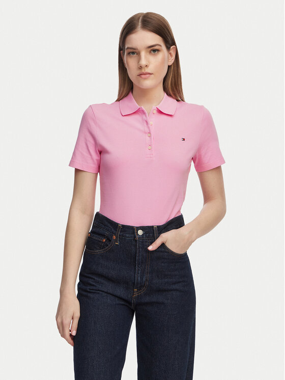 Tommy Hilfiger Tommy Hilfiger Polo 1985 WW0WW43225 Rosa claro Slim Fit