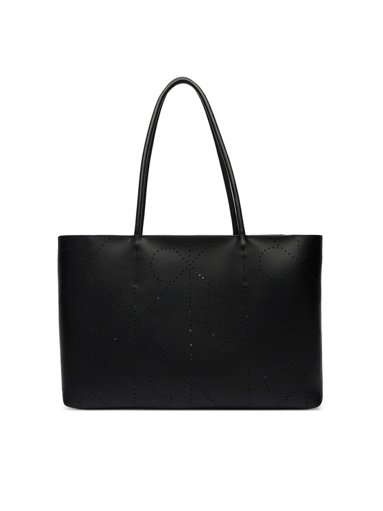 Calvin Klein Rankinė Calvin Klein Emblem Aop Perfor Lthr Tote LV04F3359G Juoda