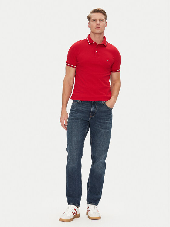 Tommy Hilfiger Tommy Hilfiger Polo majica Seasonal MW0MW39993 Rdeča Slim Fit