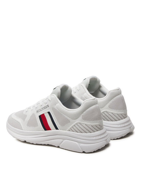 Tommy Hilfiger Laisvalaikio batai Tommy Hilfiger Modern Runner Knit Evo Ess FM0FM05245 Balta