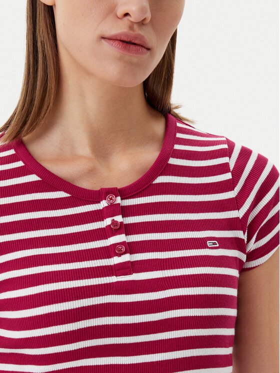 Tommy Jeans Tommy Jeans T-shirt DW0DW19502 Rosa Slim Fit