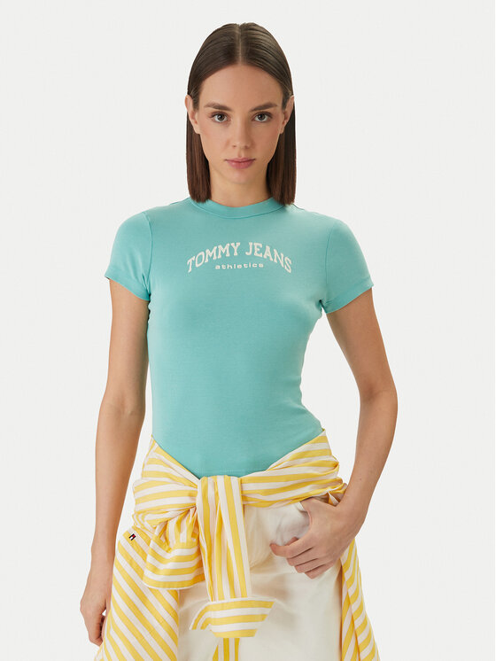 Tommy Jeans Tommy Jeans Camiseta DW0DW22302 Verde Slim Fit