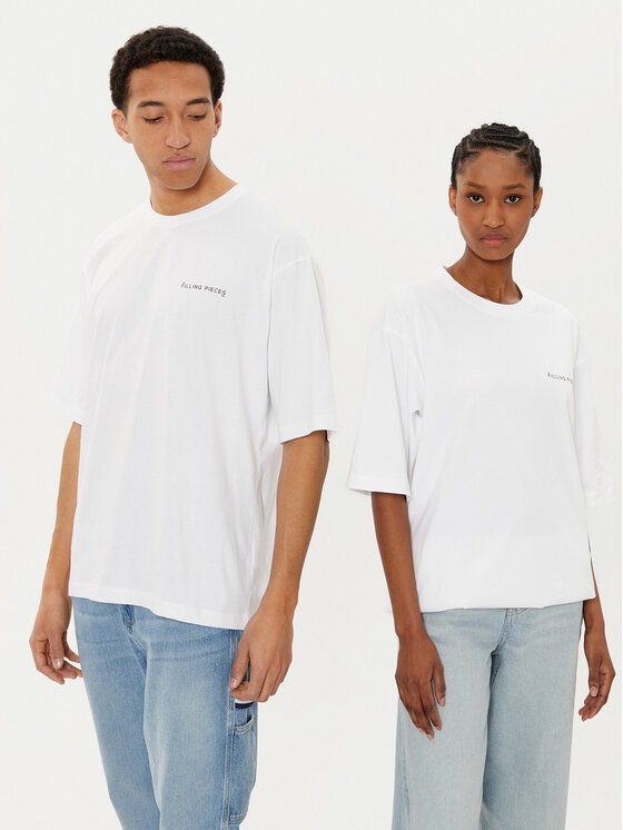 Filling Pieces Filling Pieces Camiseta Unisex 7441378 Blanco Boxy Fit
