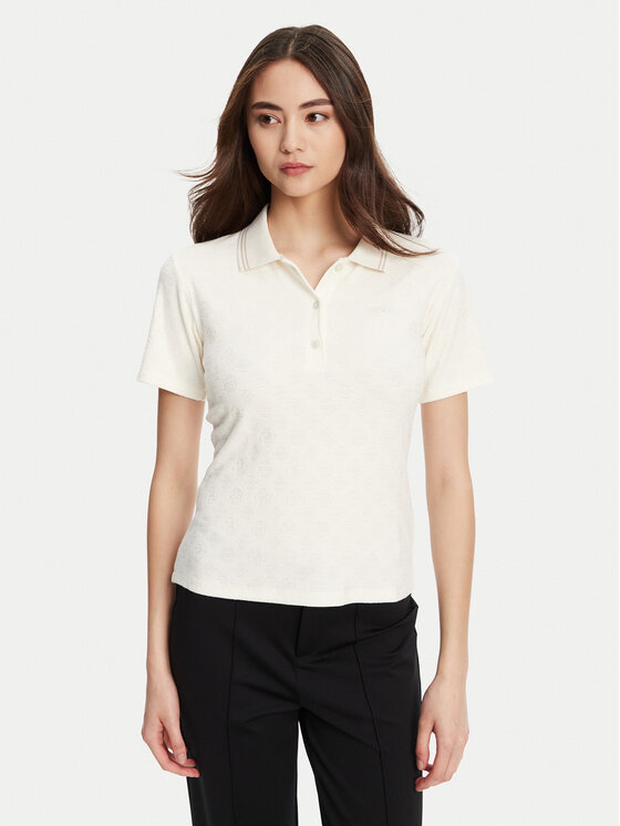 Guess Guess Поло V5YP01 KCX12 Кремовий Regular Fit
