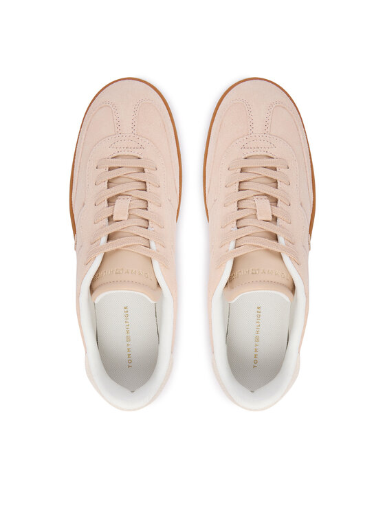 Tommy Hilfiger Laisvalaikio batai Tommy Hilfiger Th Monogram Plaque Suede Trainers FW0FW09180 Rožinė
