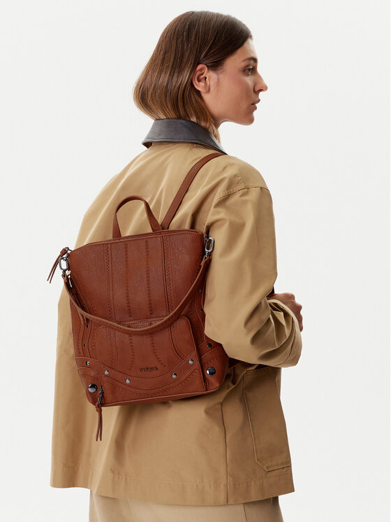 Desigual Batoh Desigual Embro Patch Pretoria 25WAKP23 Hnědá